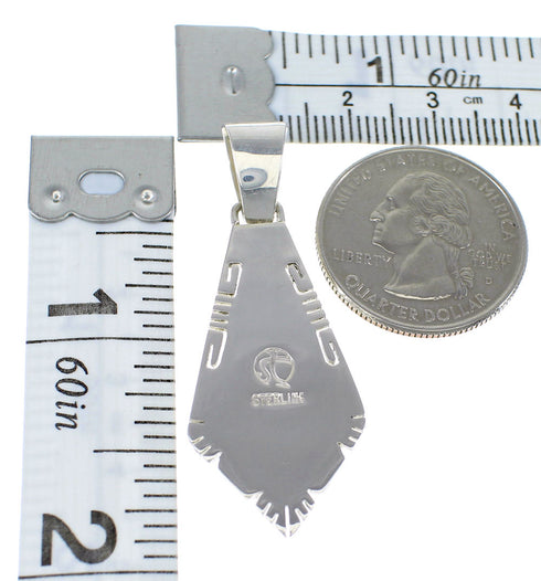 Southwest Authentic Sterling Silver Turquoise Inlay Pendant AX48231